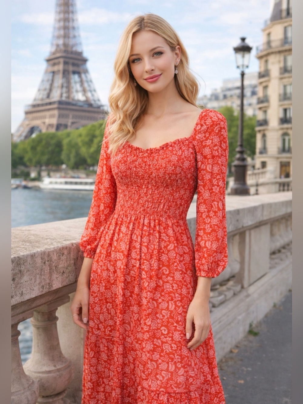 ANTHROPOLOGIE / DOLAN SMOCKED DRESS ORIGINAL PRICE $186.00